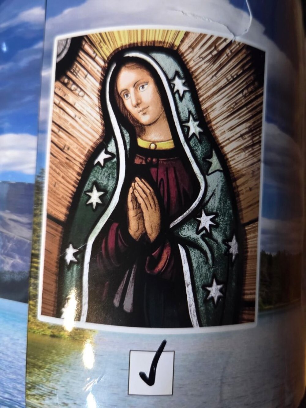 Blessed Mary Royal Plush Raschel Throw Blanket 50x60
